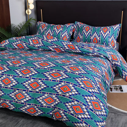 Set di biancheria da letto spazzolata geometrica bohémien (3 pezzi)