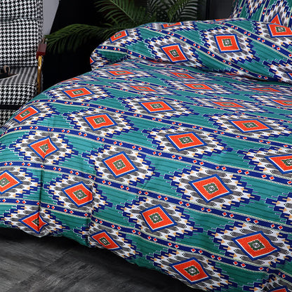 Set di biancheria da letto spazzolata geometrica bohémien (3 pezzi)