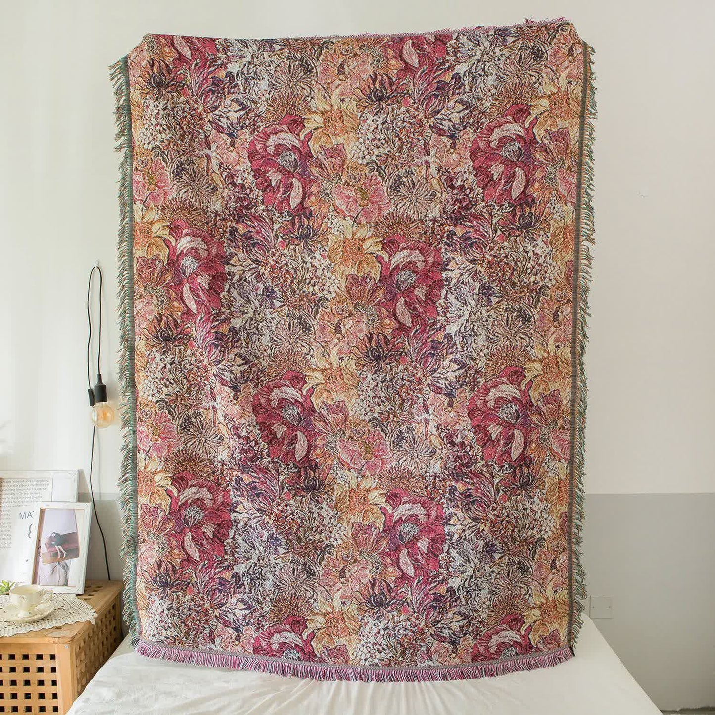 Coperta decorativa con nappa pastorale retrò