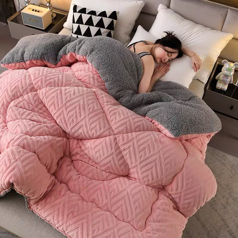 Coperta invernale spessa in Sherpa con anima trapuntata
