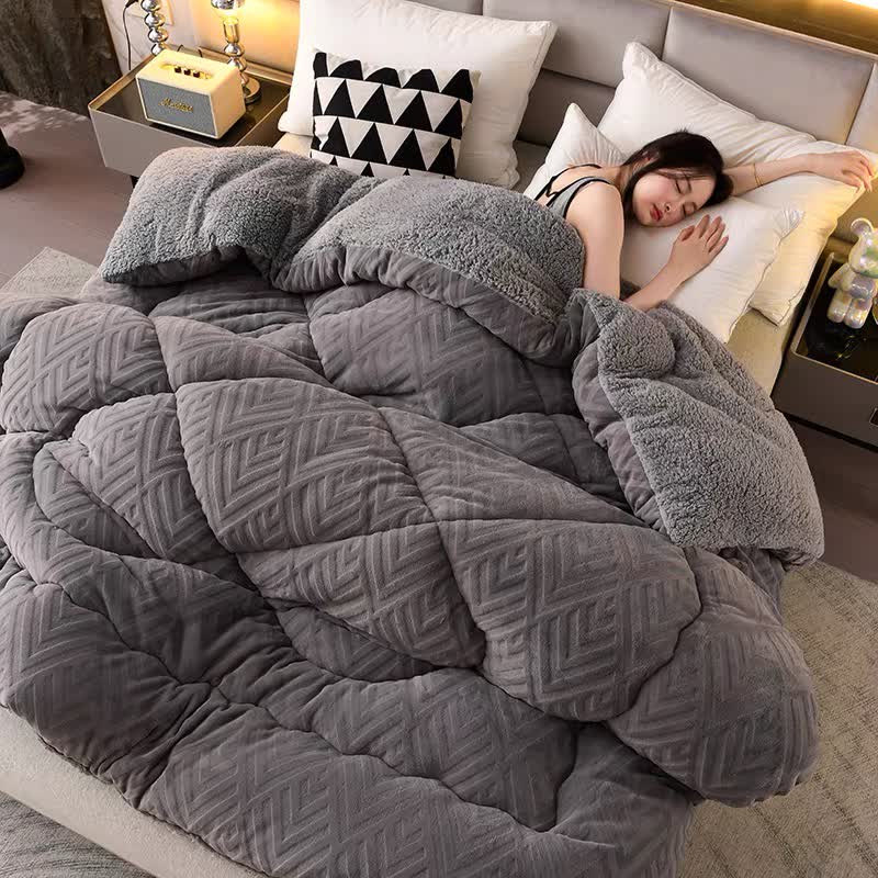 Coperta invernale spessa in Sherpa con anima trapuntata