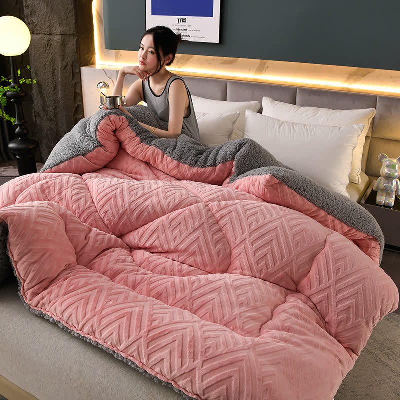 Coperta invernale spessa in Sherpa con anima trapuntata