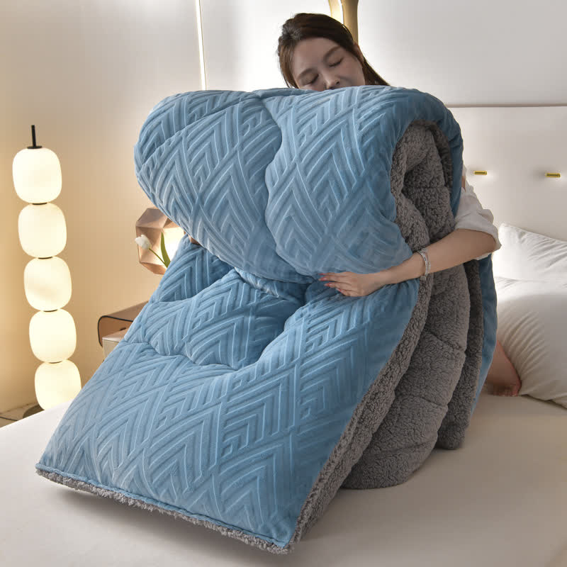 Coperta invernale spessa in Sherpa con anima trapuntata