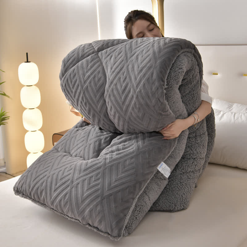 Coperta invernale spessa in Sherpa con anima trapuntata