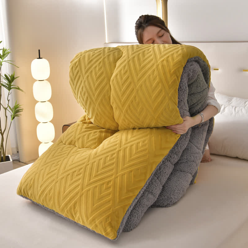Coperta invernale spessa in Sherpa con anima trapuntata