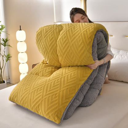 Coperta invernale spessa in Sherpa con anima trapuntata