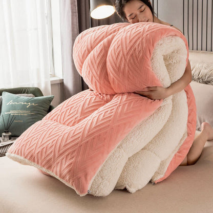 Coperta invernale spessa in Sherpa con anima trapuntata