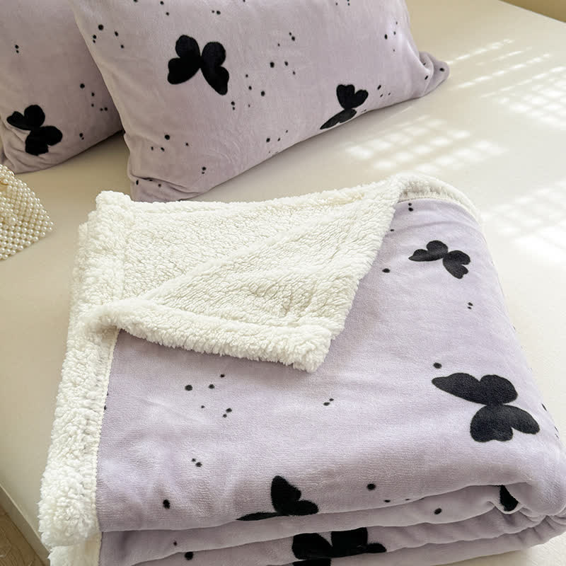 Coperta rustica in sherpa con farfalla