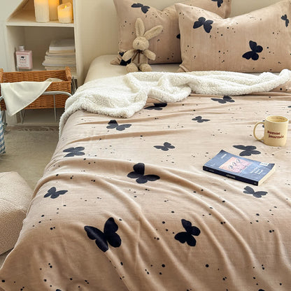 Coperta rustica in sherpa con farfalla