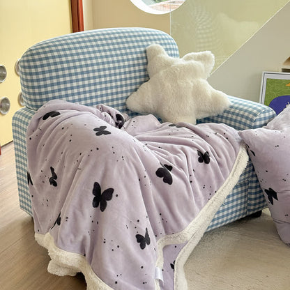 Coperta rustica in sherpa con farfalla