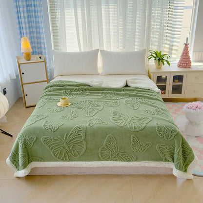 Coperta decorativa morbida in Sherpa a forma di farfalla
