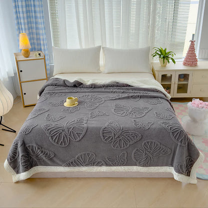 Coperta decorativa morbida in Sherpa a forma di farfalla