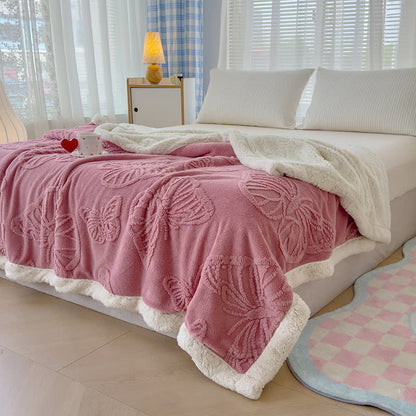 Coperta decorativa morbida in Sherpa a forma di farfalla