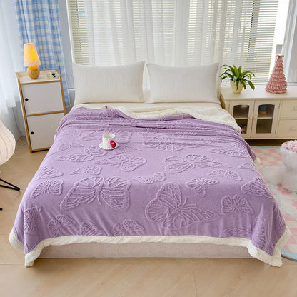 Coperta decorativa morbida in Sherpa a forma di farfalla