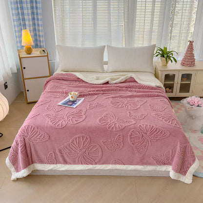 Coperta decorativa morbida in Sherpa a forma di farfalla