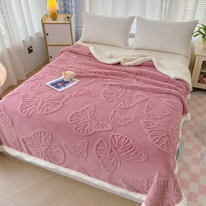 Coperta decorativa morbida in Sherpa a forma di farfalla
