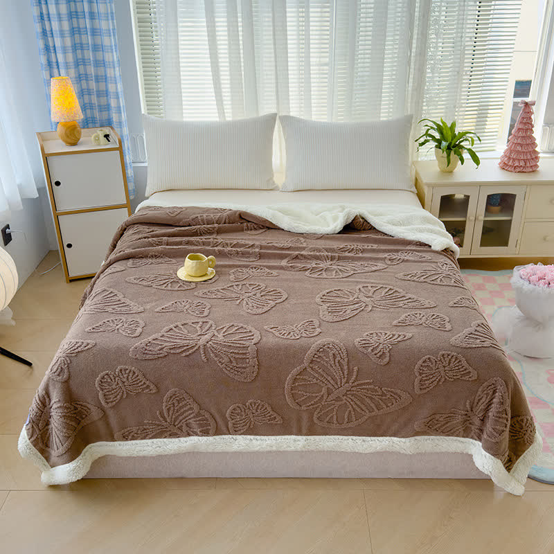 Coperta decorativa morbida in Sherpa a forma di farfalla