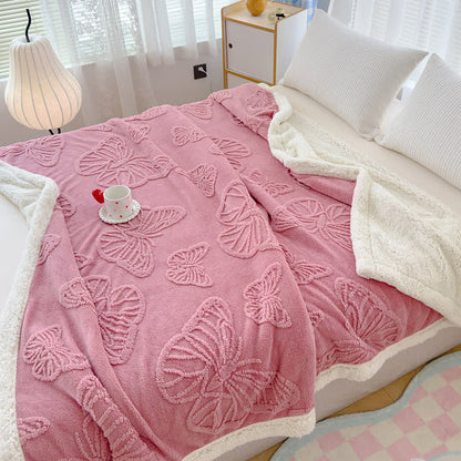 Coperta decorativa morbida in Sherpa a forma di farfalla