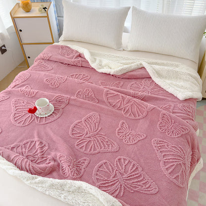 Coperta decorativa morbida in Sherpa a forma di farfalla