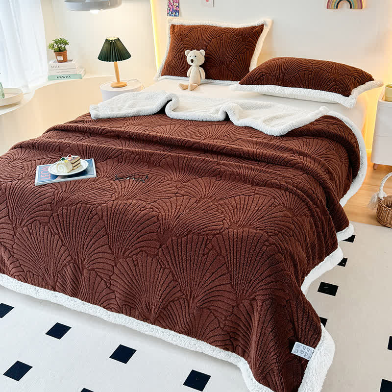Coperta Sherpa soffice e morbida con trama a conchiglia