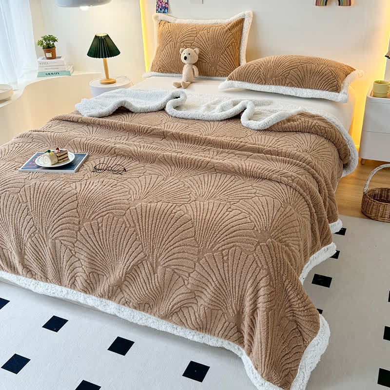 Coperta Sherpa soffice e morbida con trama a conchiglia