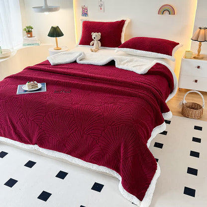 Coperta Sherpa soffice e morbida con trama a conchiglia