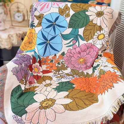 Coperta arazzo con fiori colorati in fiore