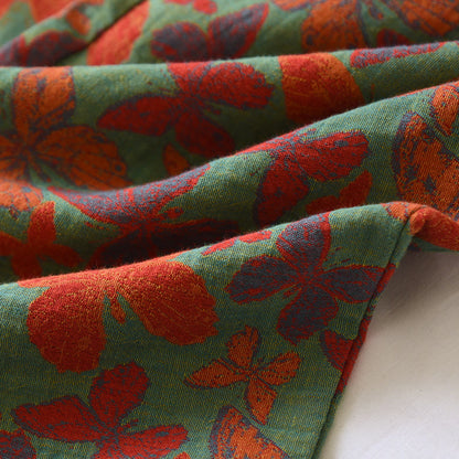 Pigiama in garza di cotone con farfalle jacquard