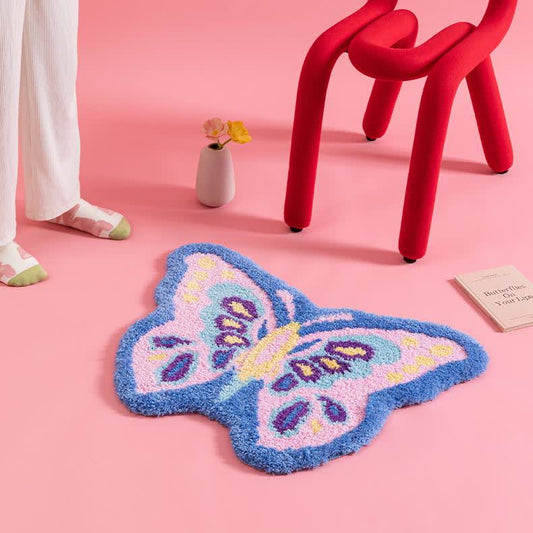 Tappeto antiscivolo a forma di farfalla femminile