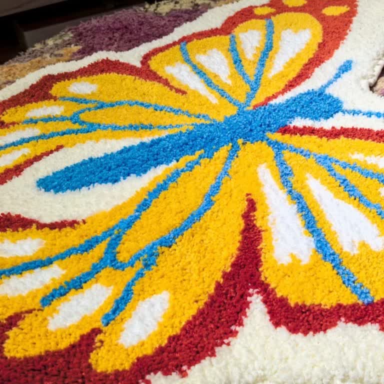Tappeto decorativo morbido con farfalle pastorali