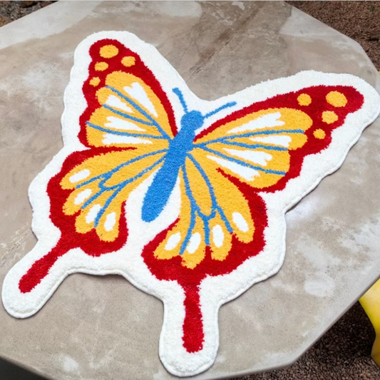 Tappeto decorativo morbido con farfalle pastorali