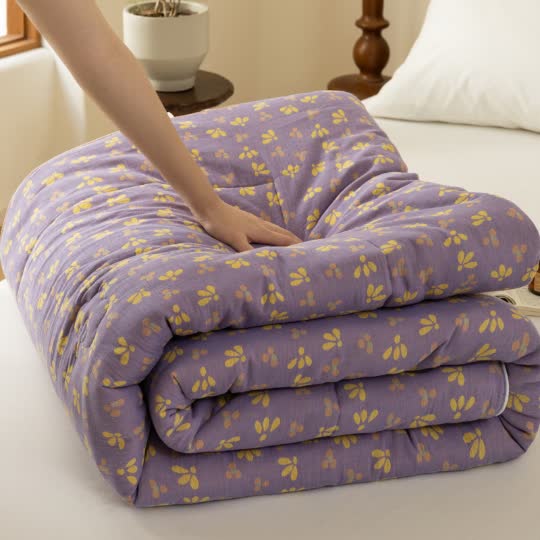 Trapunta floreale in jacquard a doppio strato di garza