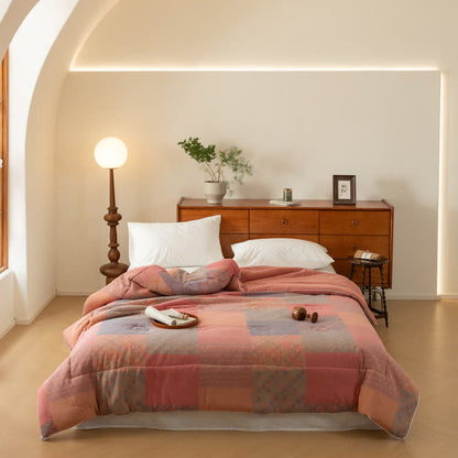 Trapunta morbida in garza di cotone retrò Jacquard
