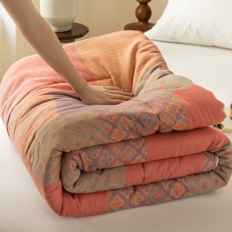 Trapunta morbida in garza di cotone retrò Jacquard