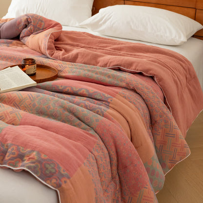 Trapunta morbida in garza di cotone retrò Jacquard