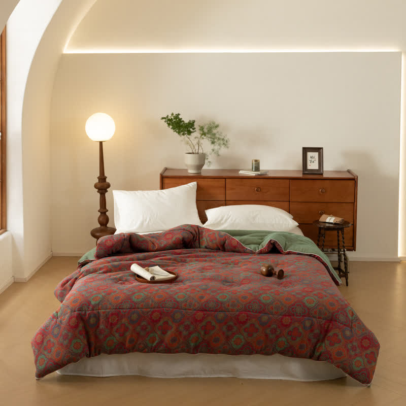 Trapunta morbida in garza di cotone jacquard vintage