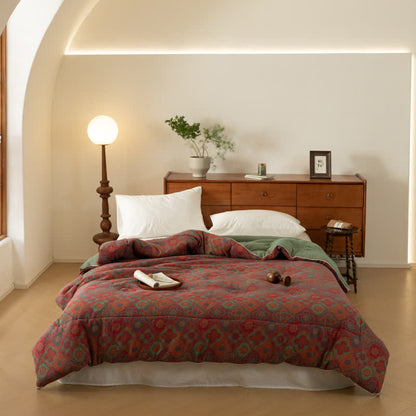 Trapunta morbida in garza di cotone jacquard vintage