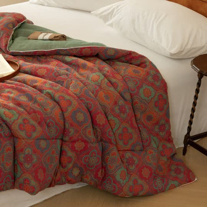 Trapunta morbida in garza di cotone jacquard vintage