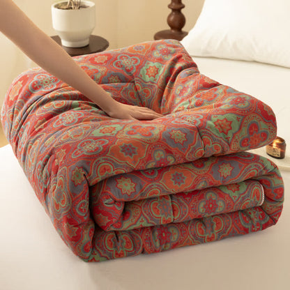 Trapunta morbida in garza di cotone jacquard vintage