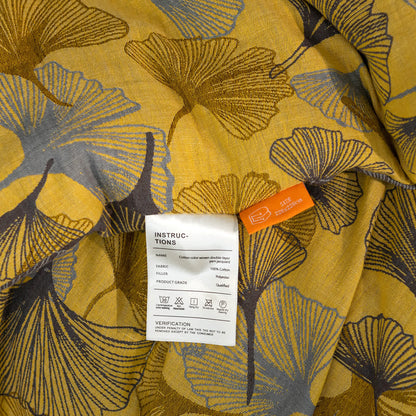 Elegante biancheria da letto in garza di cotone con foglie di ginkgo
