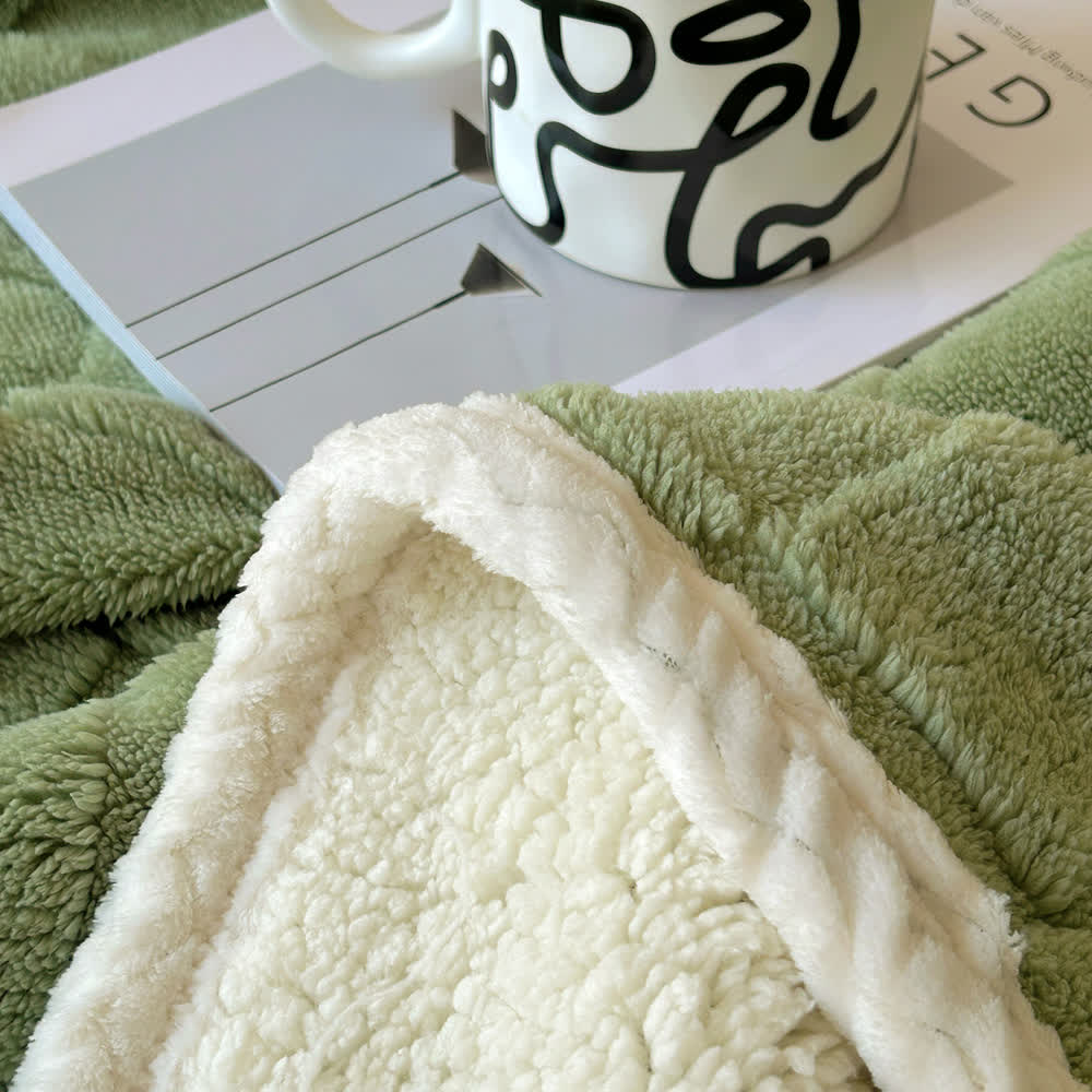 Coperta Sherpa morbida con trama a scacchiera