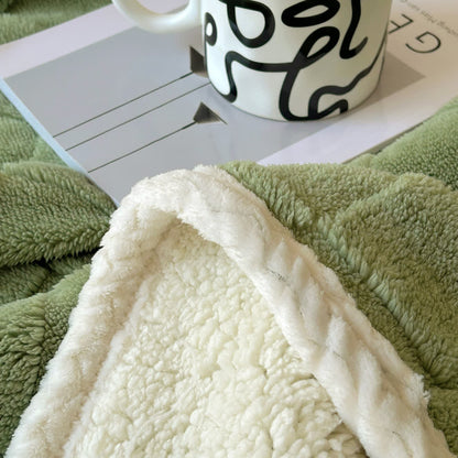 Coperta Sherpa morbida con trama a scacchiera