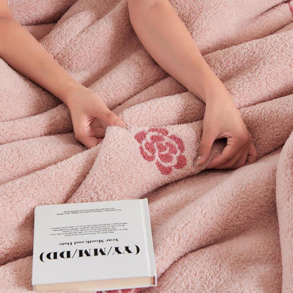 Coperta in pile con motivo pastorale Camellia per ragazze