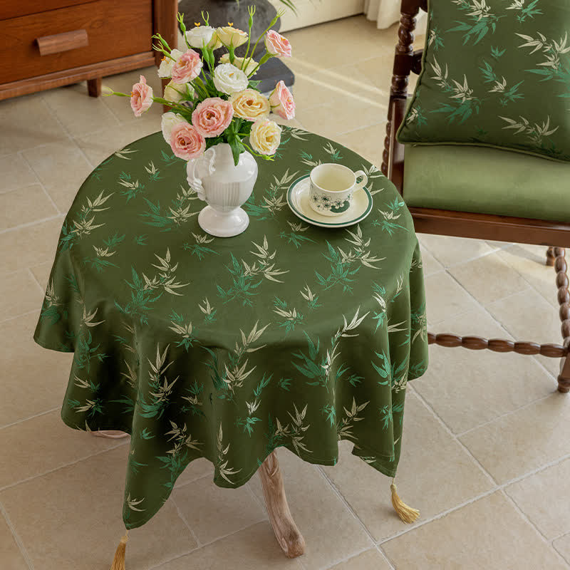 Tovaglia elegante con nappa di bambù rustica