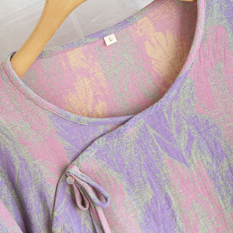 Pigiama in puro cotone jacquard con piume