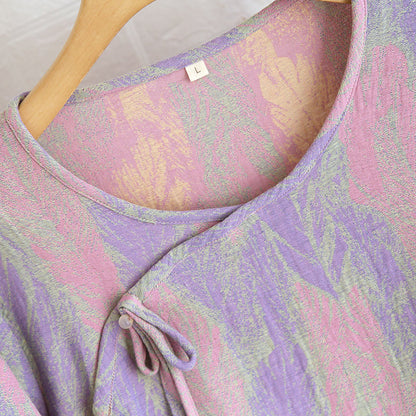 Pigiama in puro cotone jacquard con piume