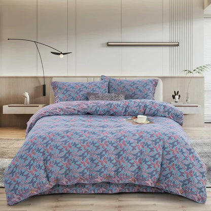 Elegante set di biancheria da letto in garza di cotone a forma di farfalla (4 pezzi)