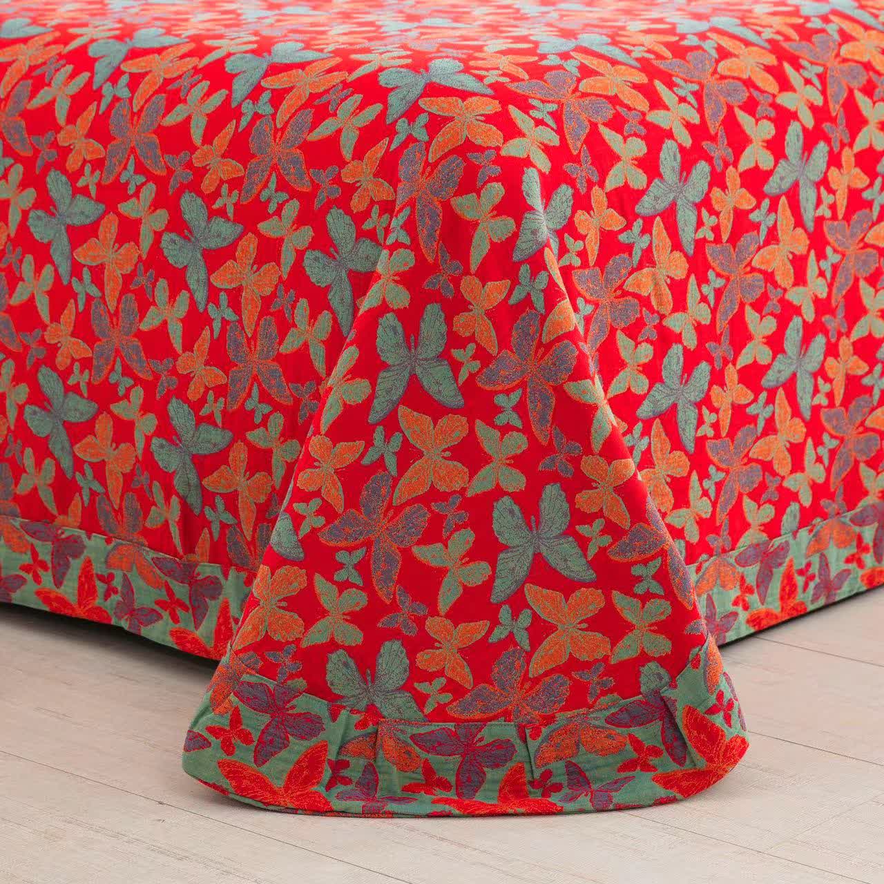 Elegante set di biancheria da letto in garza di cotone a forma di farfalla (4 pezzi)