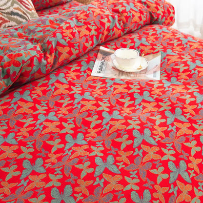 Elegante set di biancheria da letto in garza di cotone a forma di farfalla (4 pezzi)