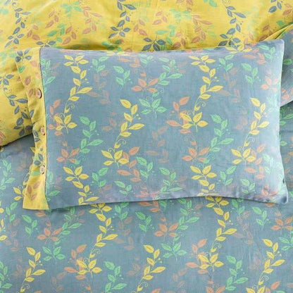 Set di biancheria da letto con bottoni in cotone Refresh Leaf (4 pezzi)